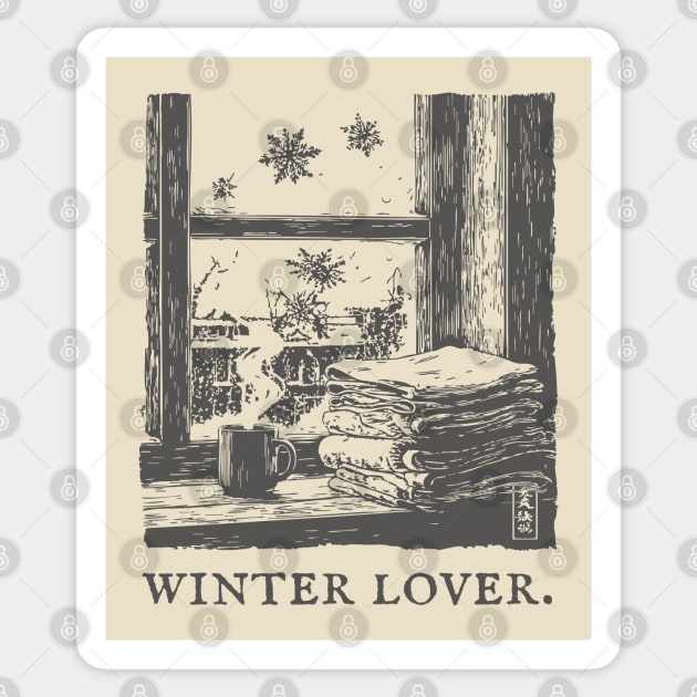 Winter Lover Cozy Window Sticker by TuncGK